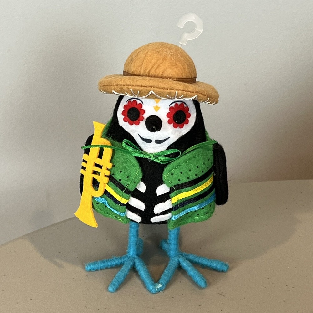2017 Target Spritz Felt Bird Trompetista Day of the Dead Halloween Trumpet Bird